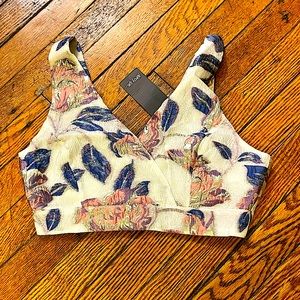 NWT Nasty Gal Floral Metallic Crop Top